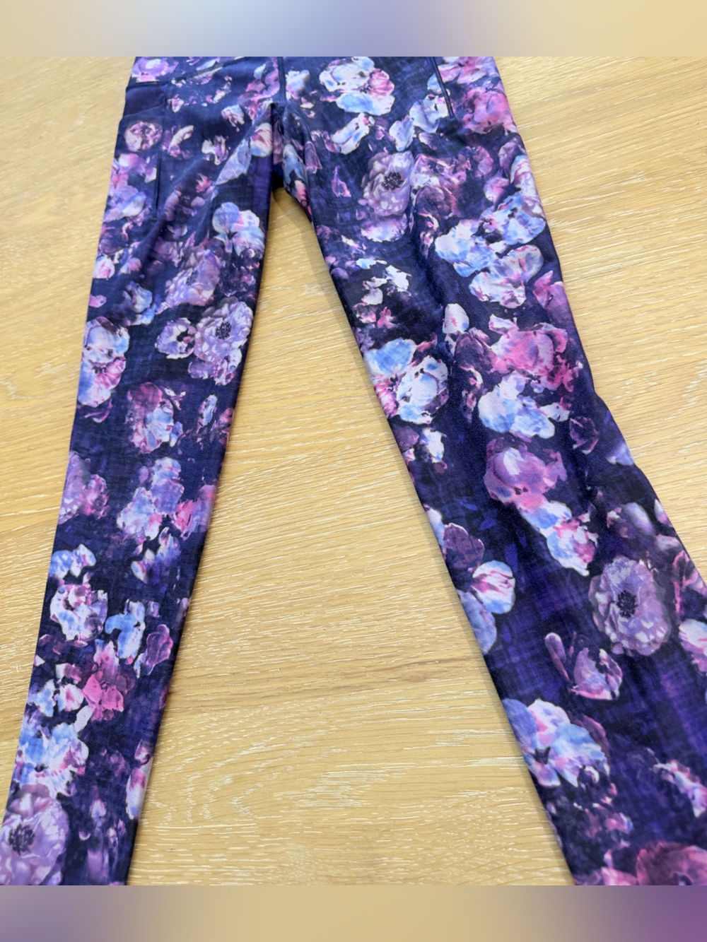 Athleta Purple Floral High-Rise Leggings with Pockets - Picture 3 of 6